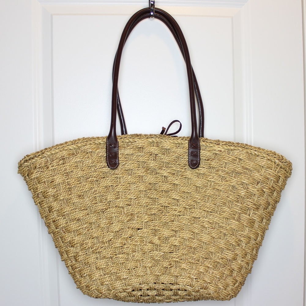 J. Crew Woven Straw Shoulder Beach Bag